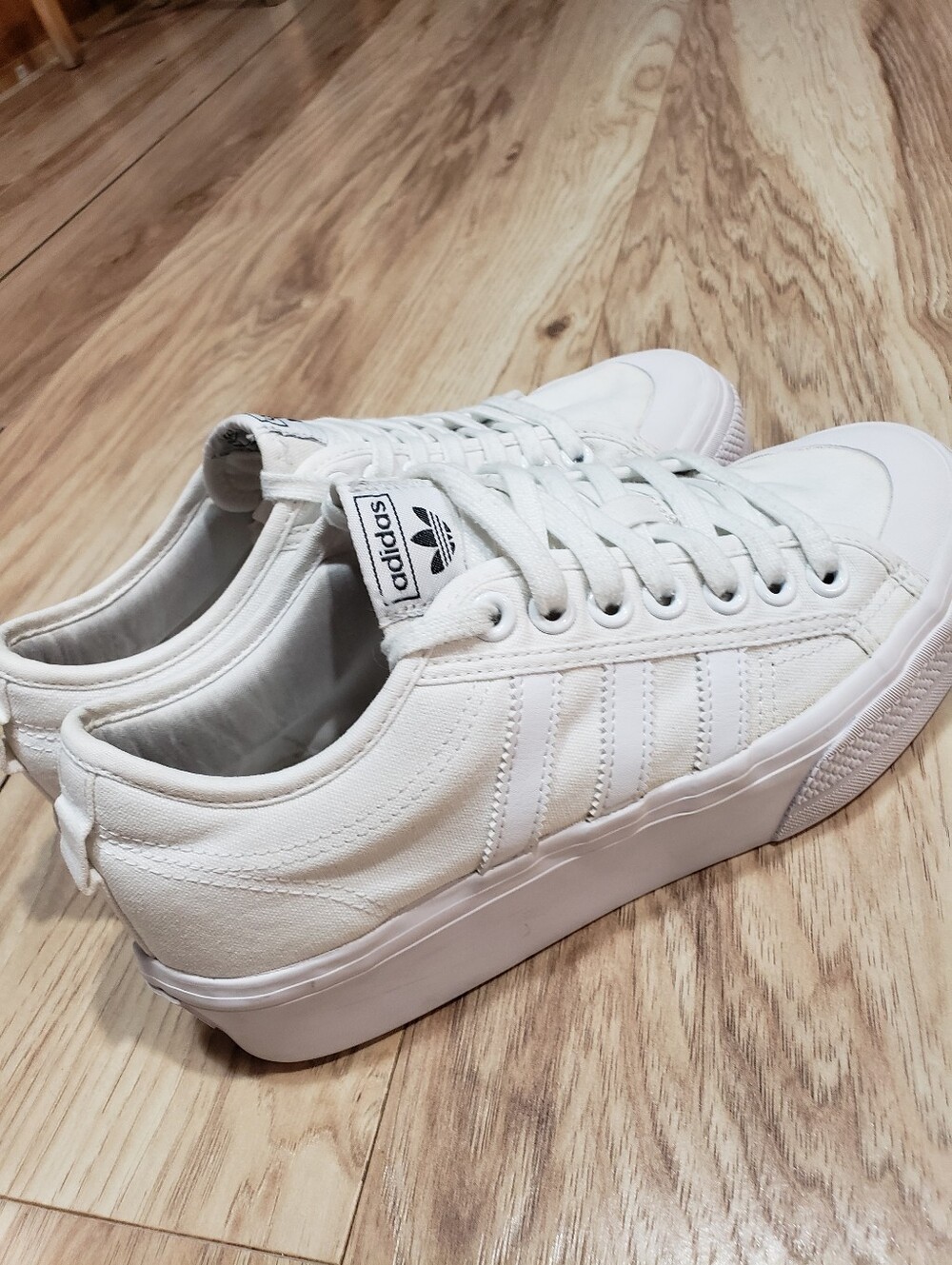 Adidas Nizza Platform White Sneakers Women 9 - Picture 4 of 5